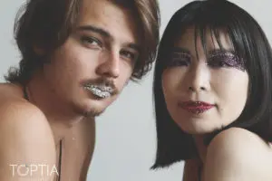 creative portrait of a couple smiling, portrait photography by Tia Haygood