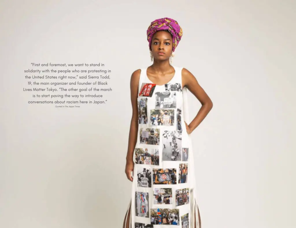 A black teenage girl wearing a long shirt representing black lives matter - Tokyo Portrait Photographer, Japan Photography