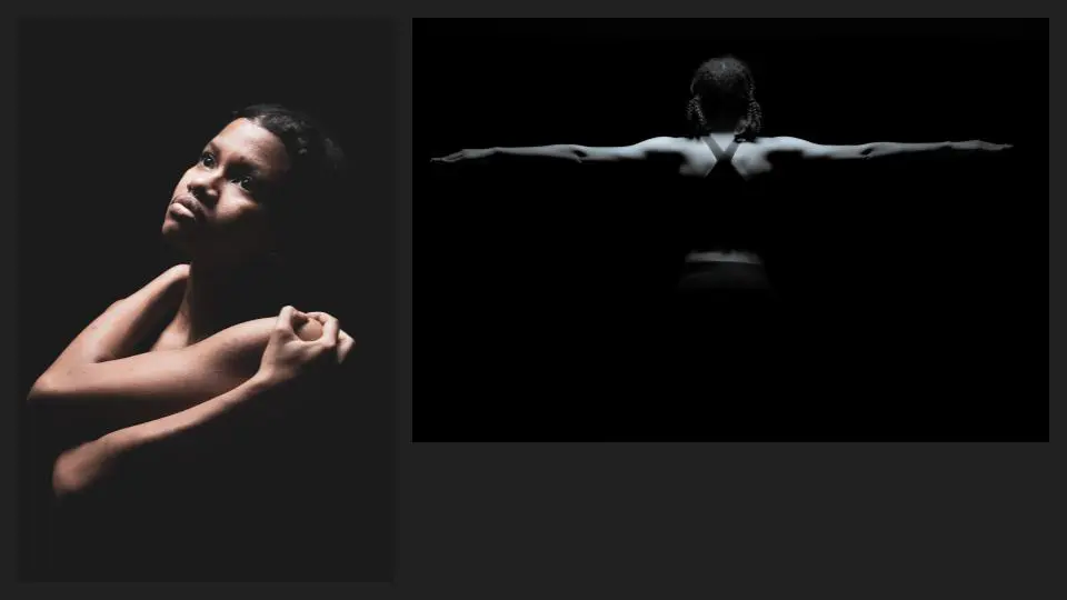 A female model can be in a workout pose, and in a crossed-hand closeup shot - Model Headshot, Tokyo Portrait Photographer