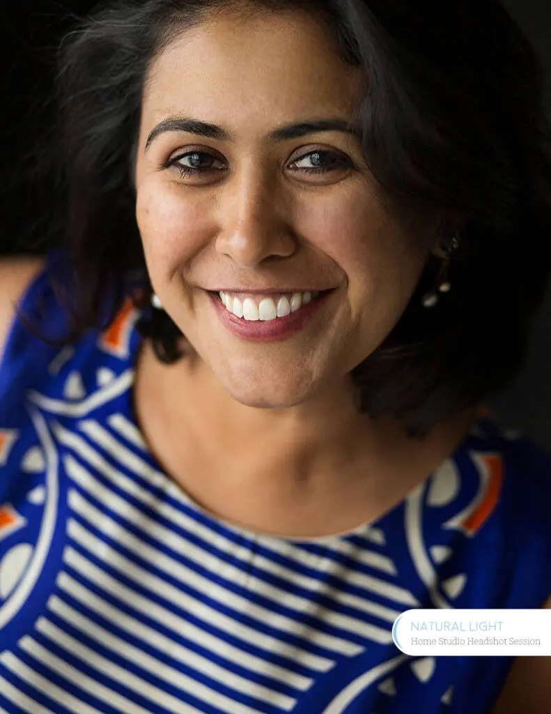 A closeup headshot of a smiling Japanese woman in a fancy blue dress - Tokyo Portrait Photographer, Headshot photos