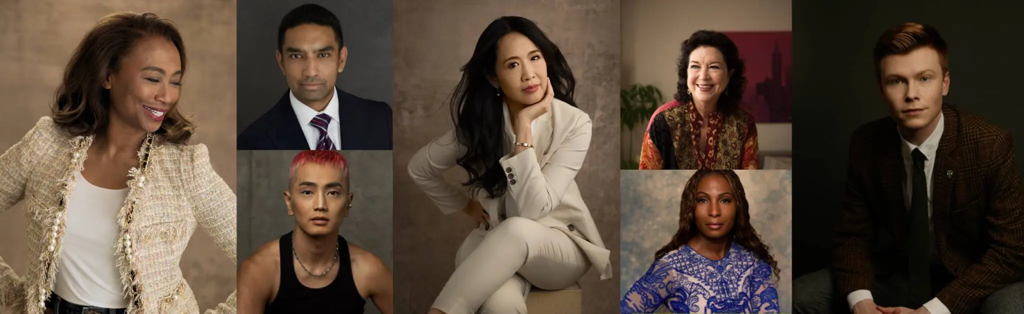 Collage cover of headshot photos showcasing various photographic styles - Headshot photos, Charlotte Portrait Photographer