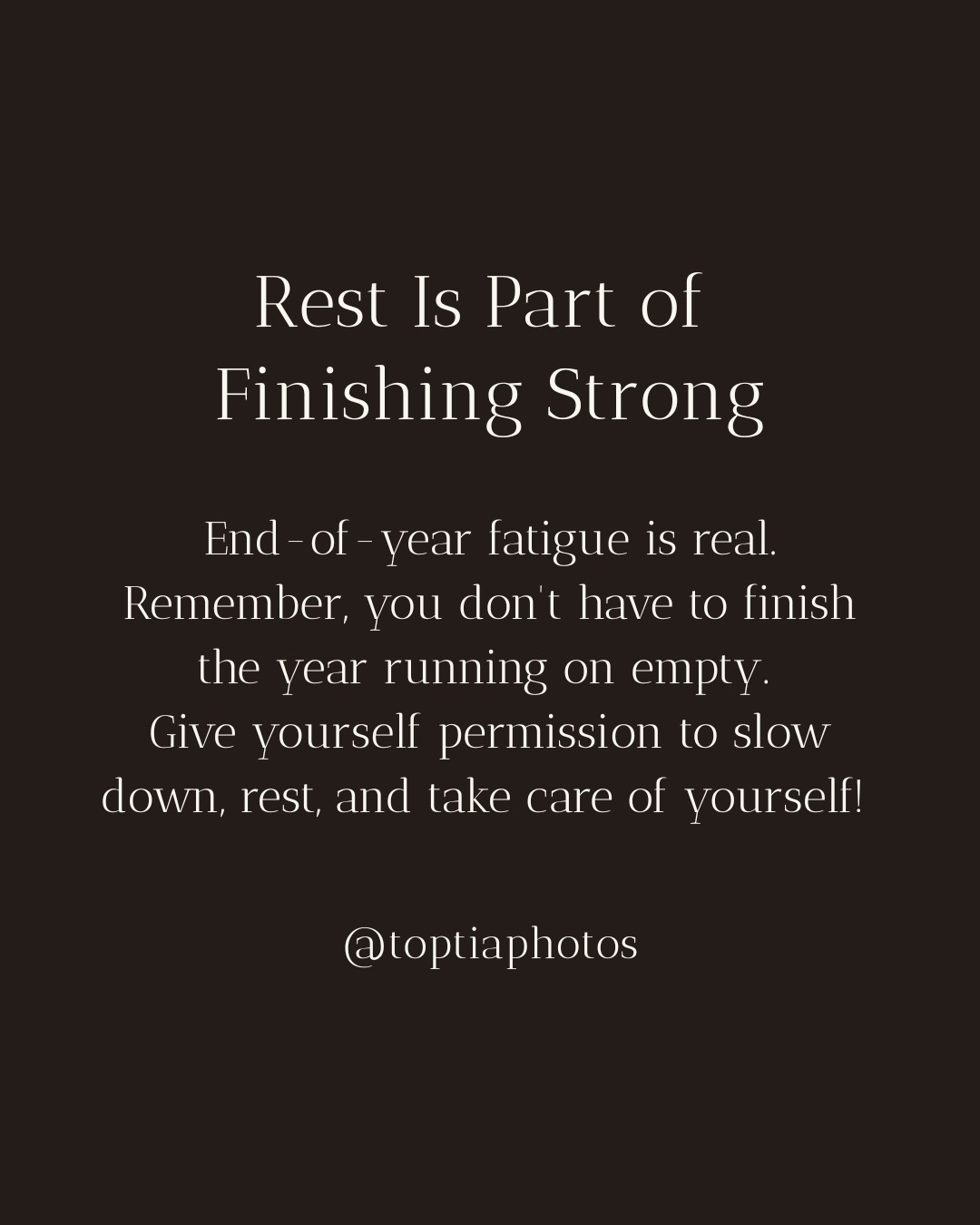 2026 is coming to an end, and I know how easy it is to get caught up in deadlines, commitments, celebrations, and everything you still want to accomplish. I get it! 

But remember, you don't have to push through exhaustion to finish the year strong. Rest when you need to, slow down when you can, and make space for the things that bring you joy. You deserve that care, too. 

#selfcare #mentalhealth #photographerintokyo #photographer #tokyo
