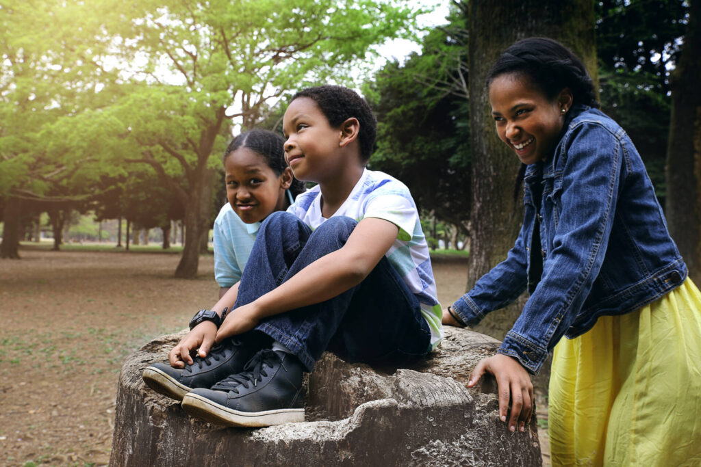 Candid photo of children at Yoyogi Park